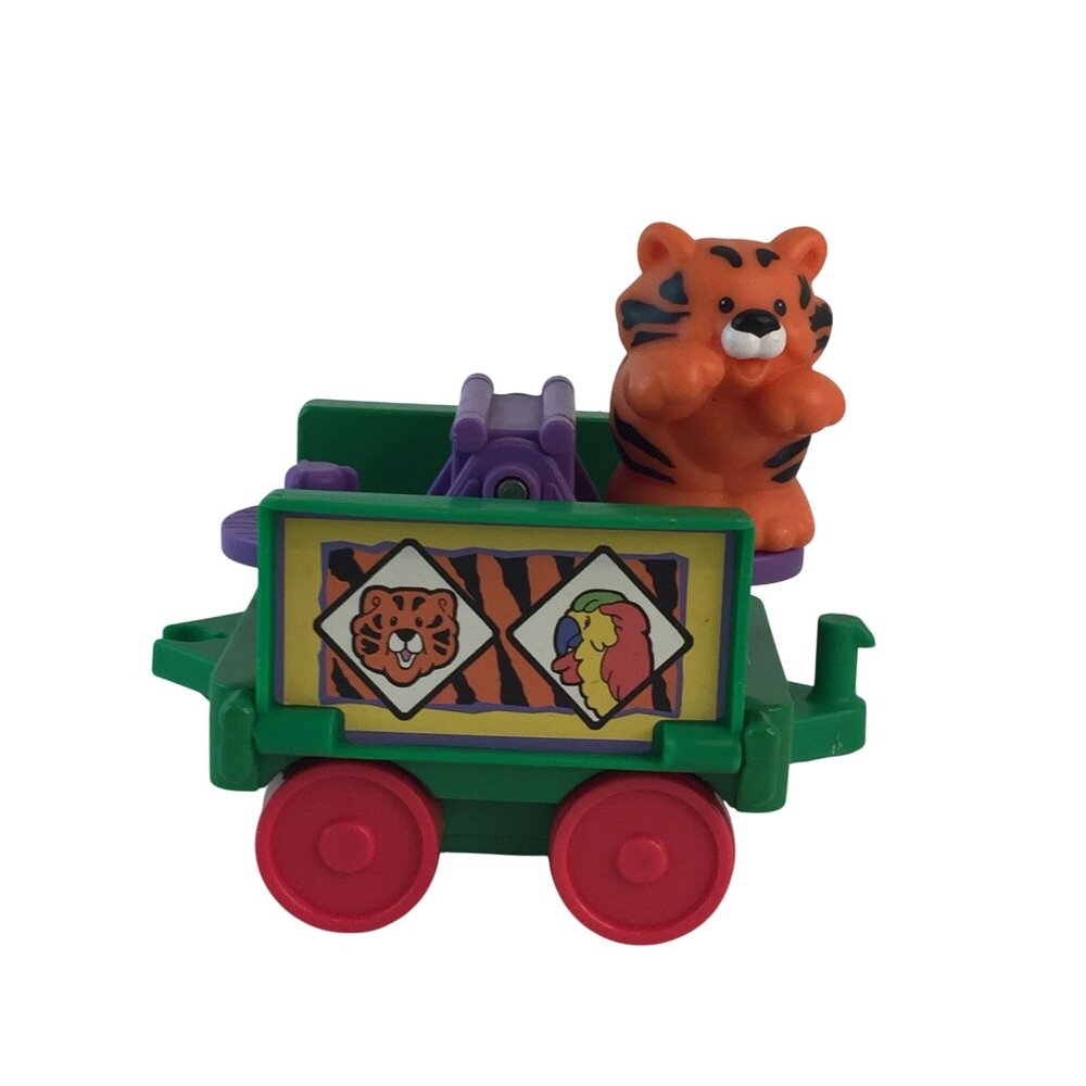 Fisher Price Little‎ People Magical Zoo Train Green Car w/Orange Tiger Figure